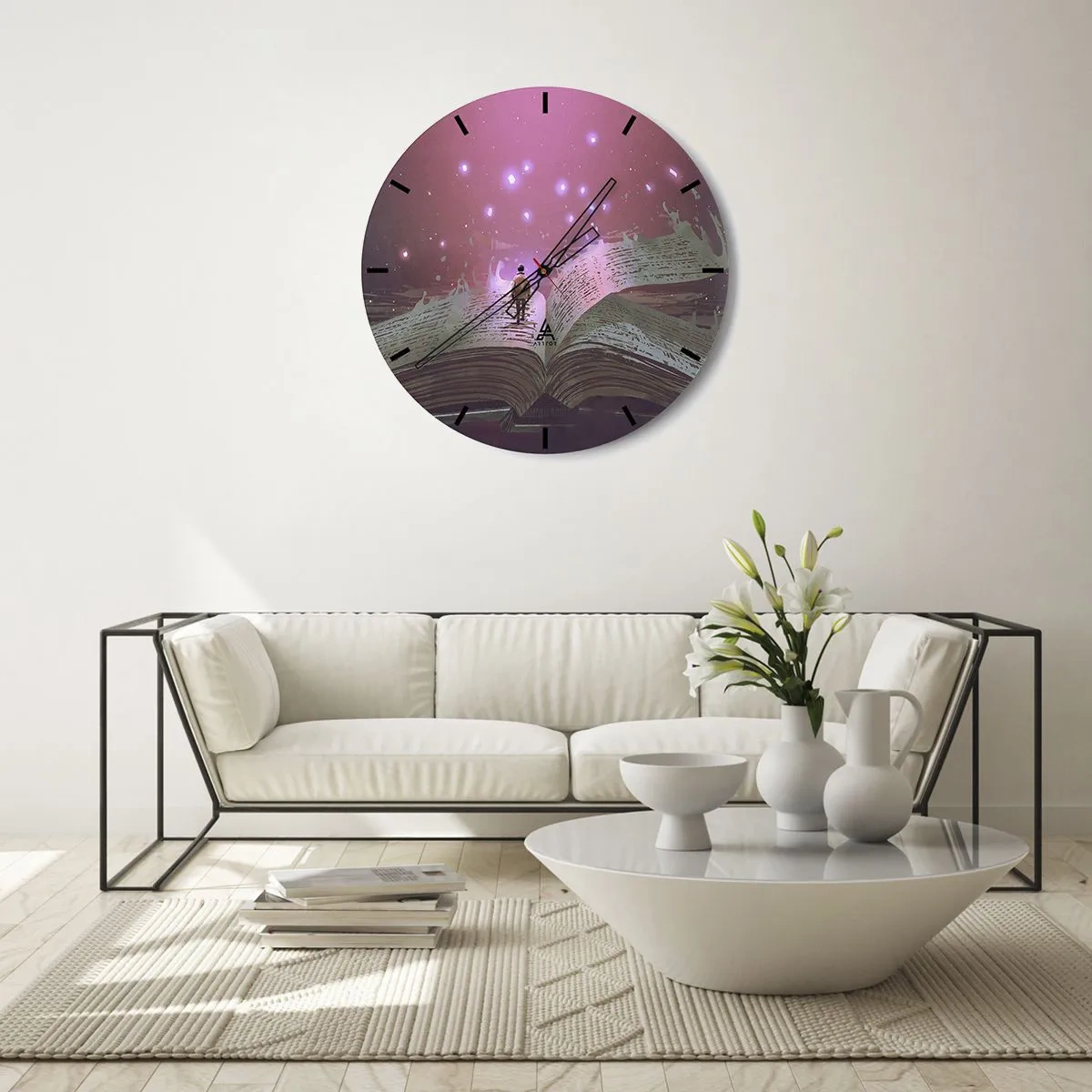 Horloge murale - Pendule murale - Invitation à un autre monde - lisez ! - 30x30 cm