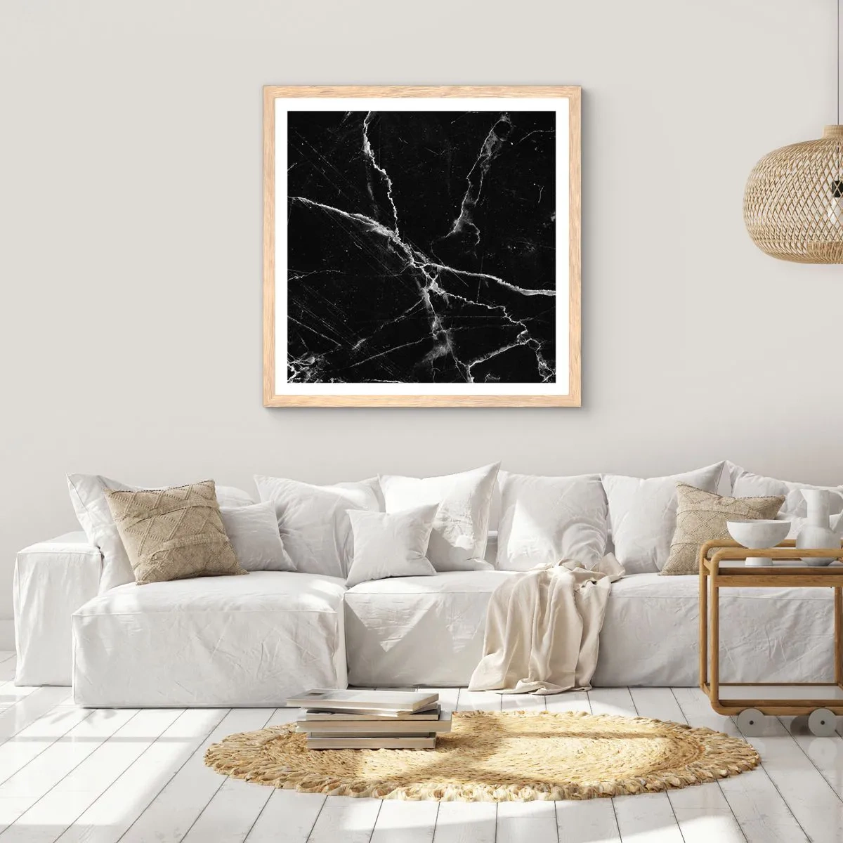 Affiche dans un chêne clair - Poster - La vie secrète de la pierre - 50x50 cm