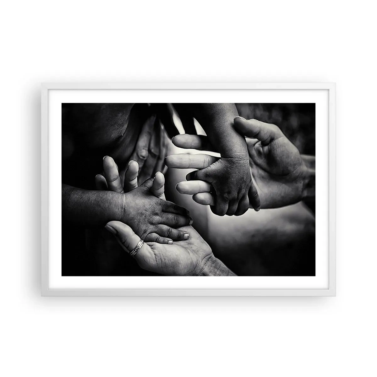 Affiche dans un cadre blanc - Poster - Être humain - 70x50 cm