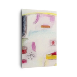 Impression sur toile - Image sur toile - Formes abstraites colorées sur fond clair - 80x120cm - Plus convexe que concave ou plat - Décoration murale moderne pour le salon et la chambre ARTTOR