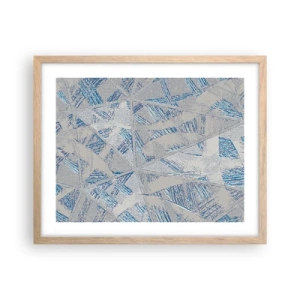 Affiche dans un chêne clair - Poster - Dans un labyrinthe bleu-gris - 50x40 cm