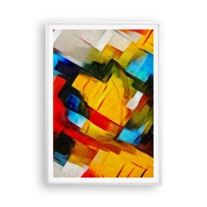 Affiche dans un cadre blanc - Poster - Une superposition multicolore - 70x100 cm