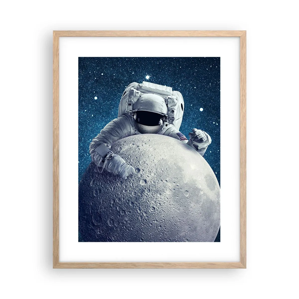 Affiche dans un chêne clair - Poster - Comique de l'espace - 40x50 cm