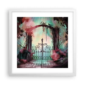 Affiche dans un cadre blanc - Poster - Jardin secret - 40x40 cm