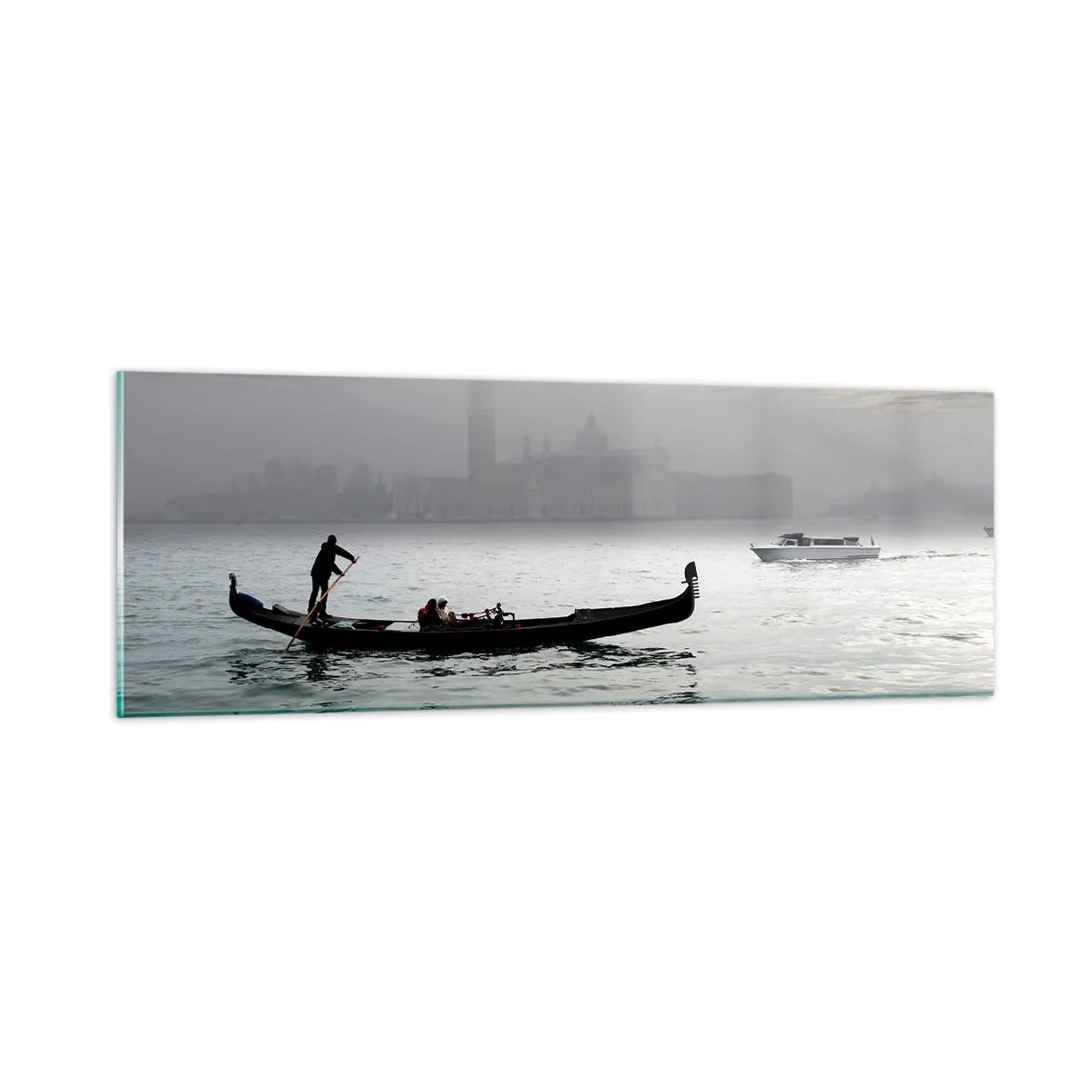 Impression sur verre - Image sur verre - Une ville fabuleuse faite d'eau et de brouillard - 90x30 cm