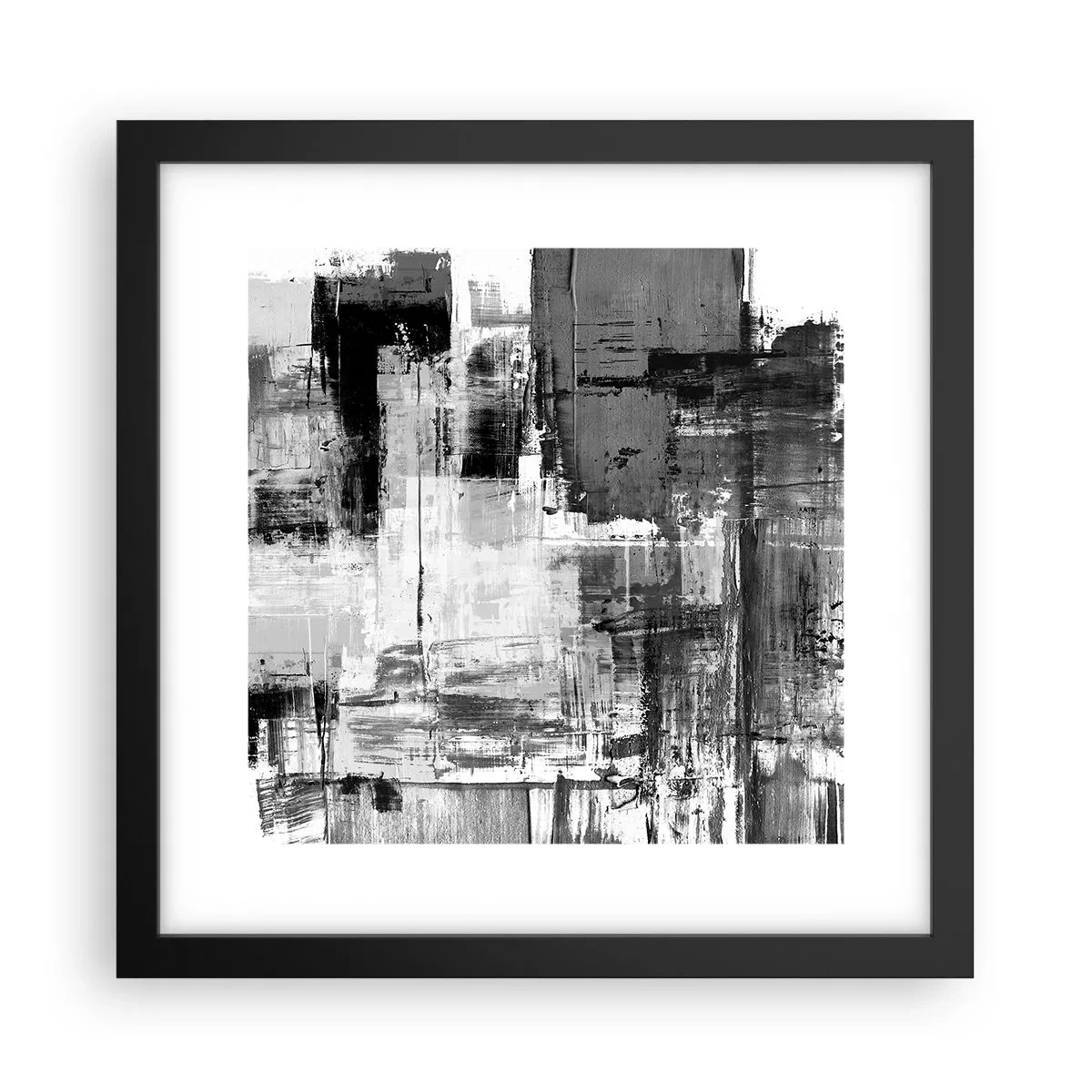Affiche dans un cadre noir - Poster - Le gris est beau - 30x30 cm