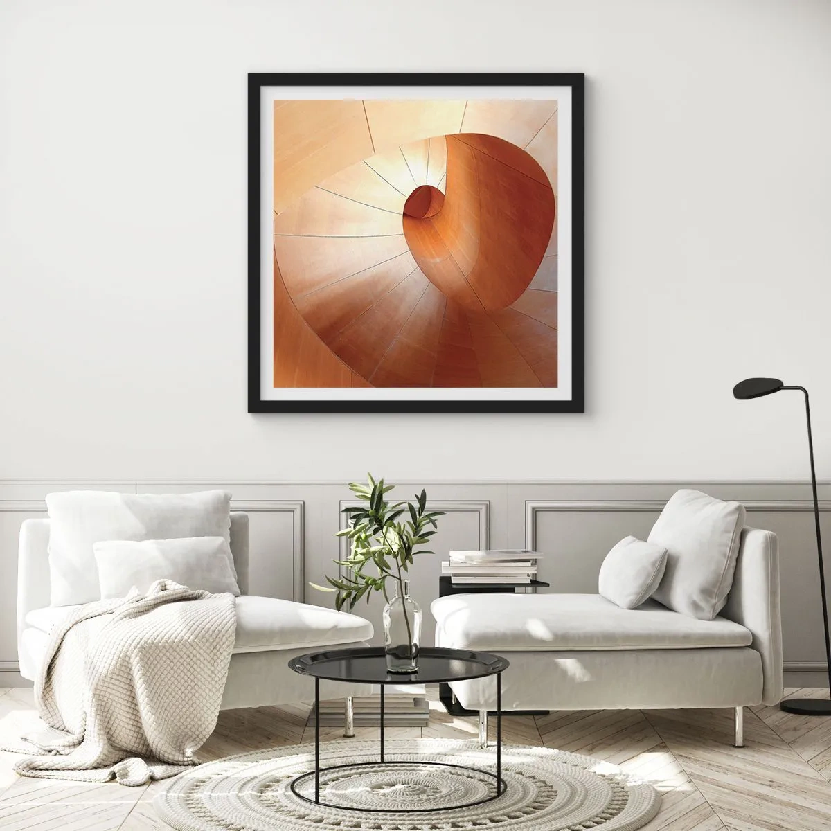 Affiche dans un cadre noir - Poster - Serpentin architectural - 30x30 cm