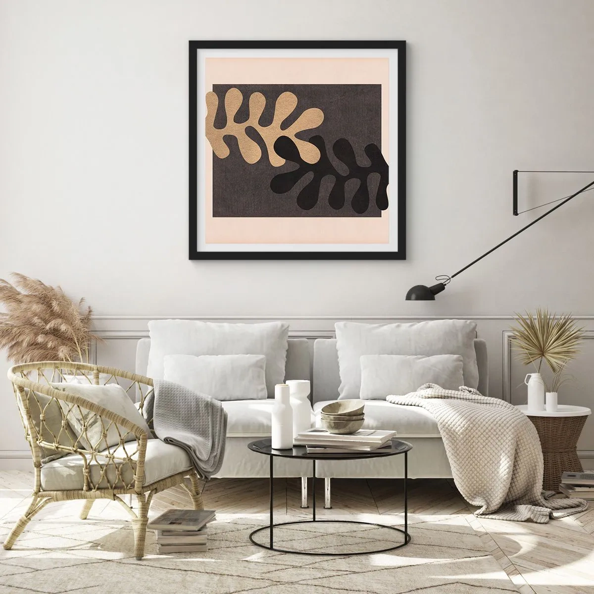 Affiche dans un cadre noir - Poster - Absence et complément - 30x30 cm