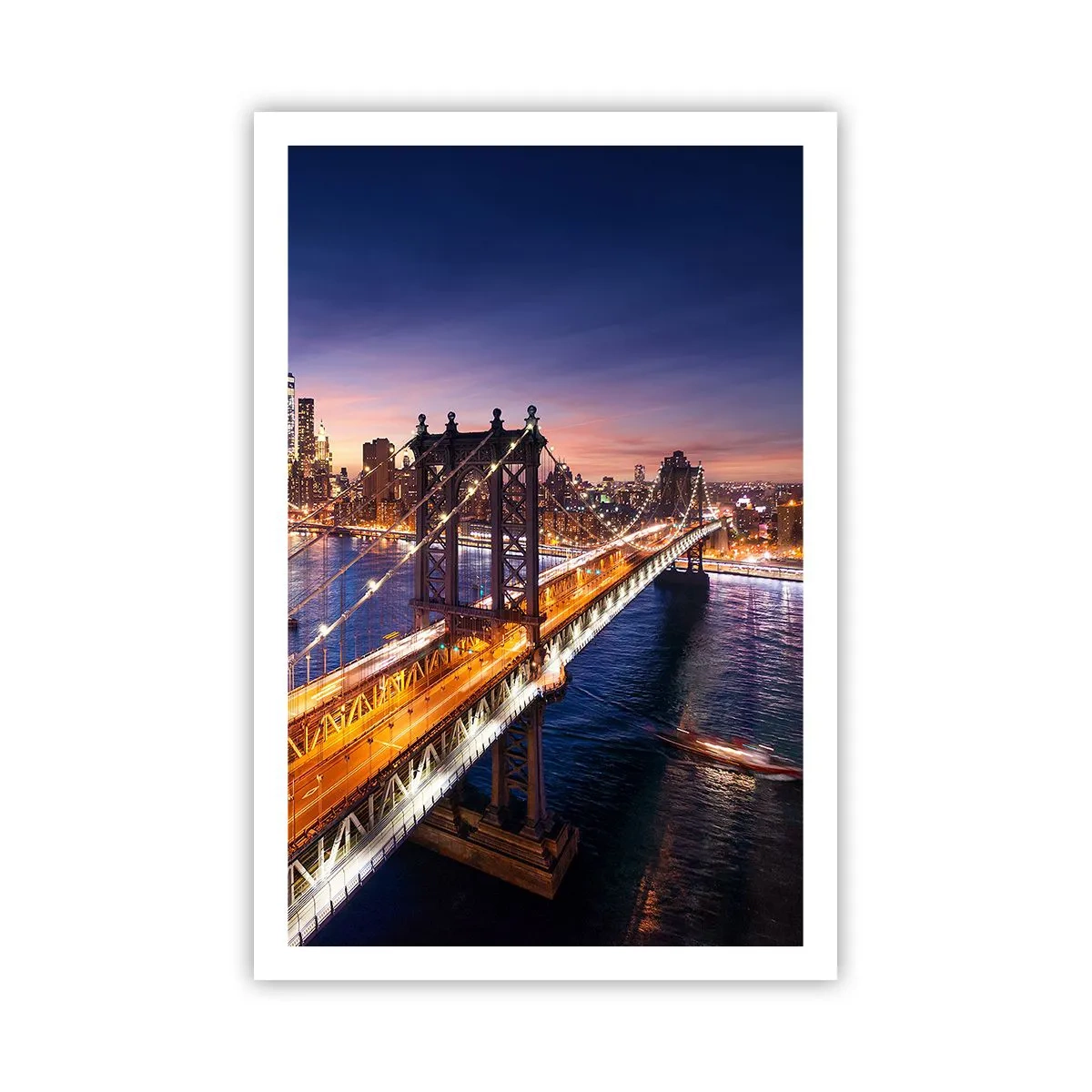 Affiche - Poster - Un pont lumineux au cœur de la ville - 61x91 cm