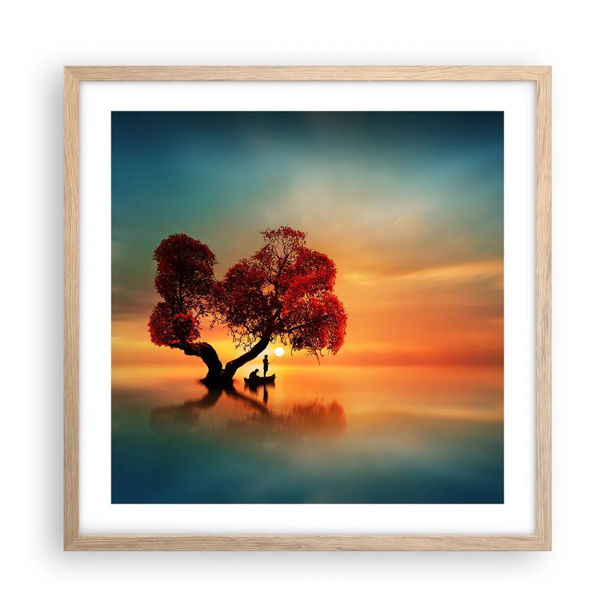 Affiche dans un chêne clair - Poster - Plénitude et éloignement sans monde - 50x50 cm