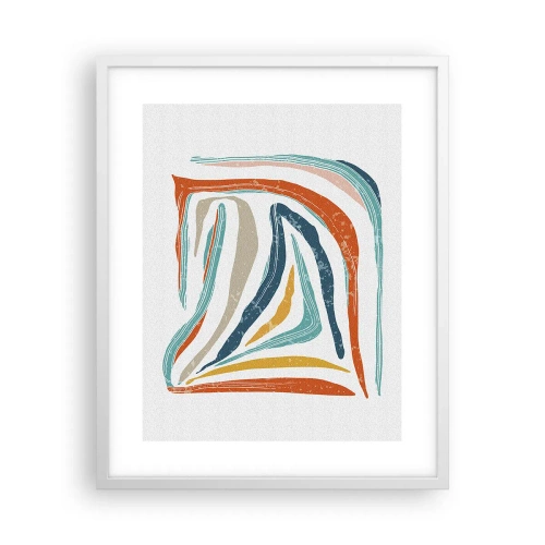Affiche dans un cadre blanc - Poster - Abstraction avec un sourire amical - 40x50 cm