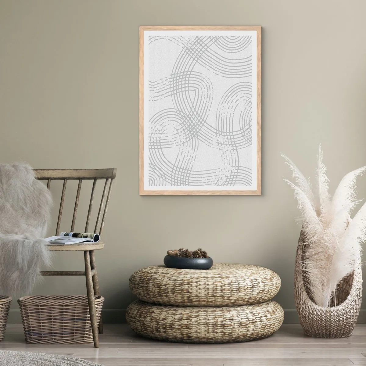 Affiche dans un chêne clair - Poster - Il n'y a pas de chemin droit - 40x50 cm