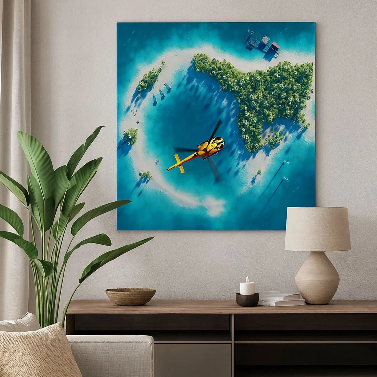 Impression sur toile - Image sur toile - Achetez-vous une île - 30x30 cm