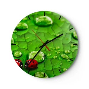 Horloge murale - Pendule murale - Rendez-vous au vert - 40x40 cm