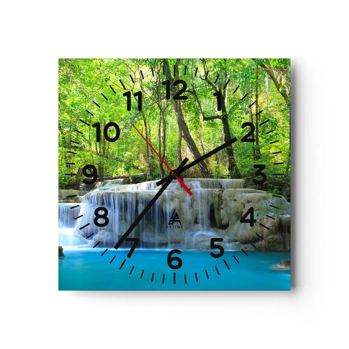 Horloge murale - Pendule murale - Se noyer dans le turquoise et le vert - 30x30 cm