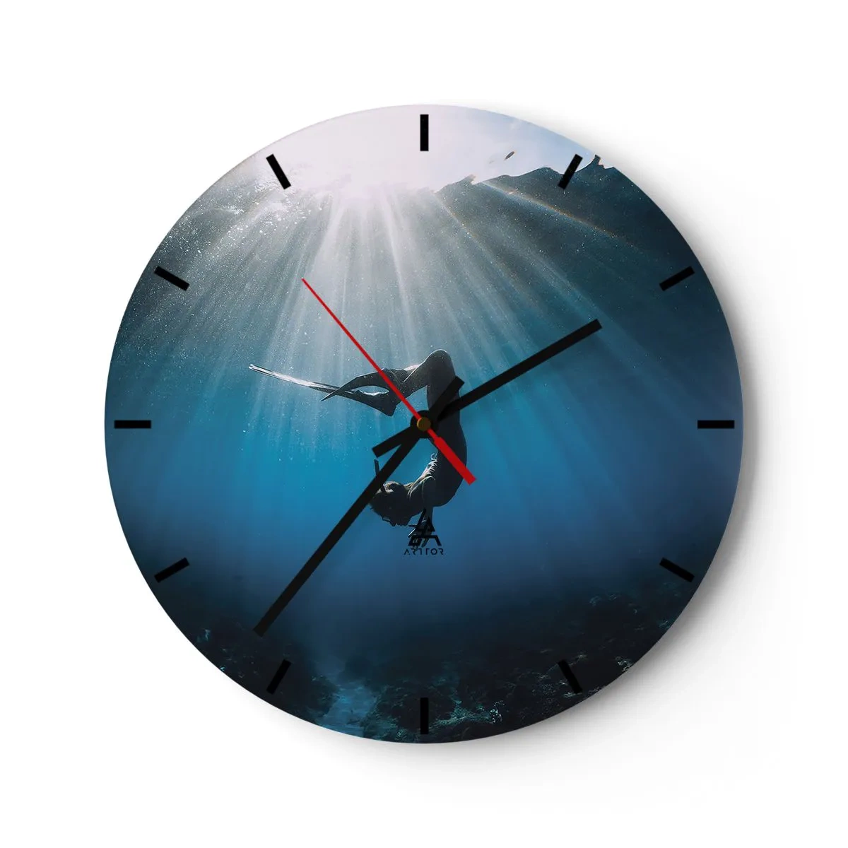 Horloge murale - Pendule murale - Dans sous-marine - 40x40 cm
