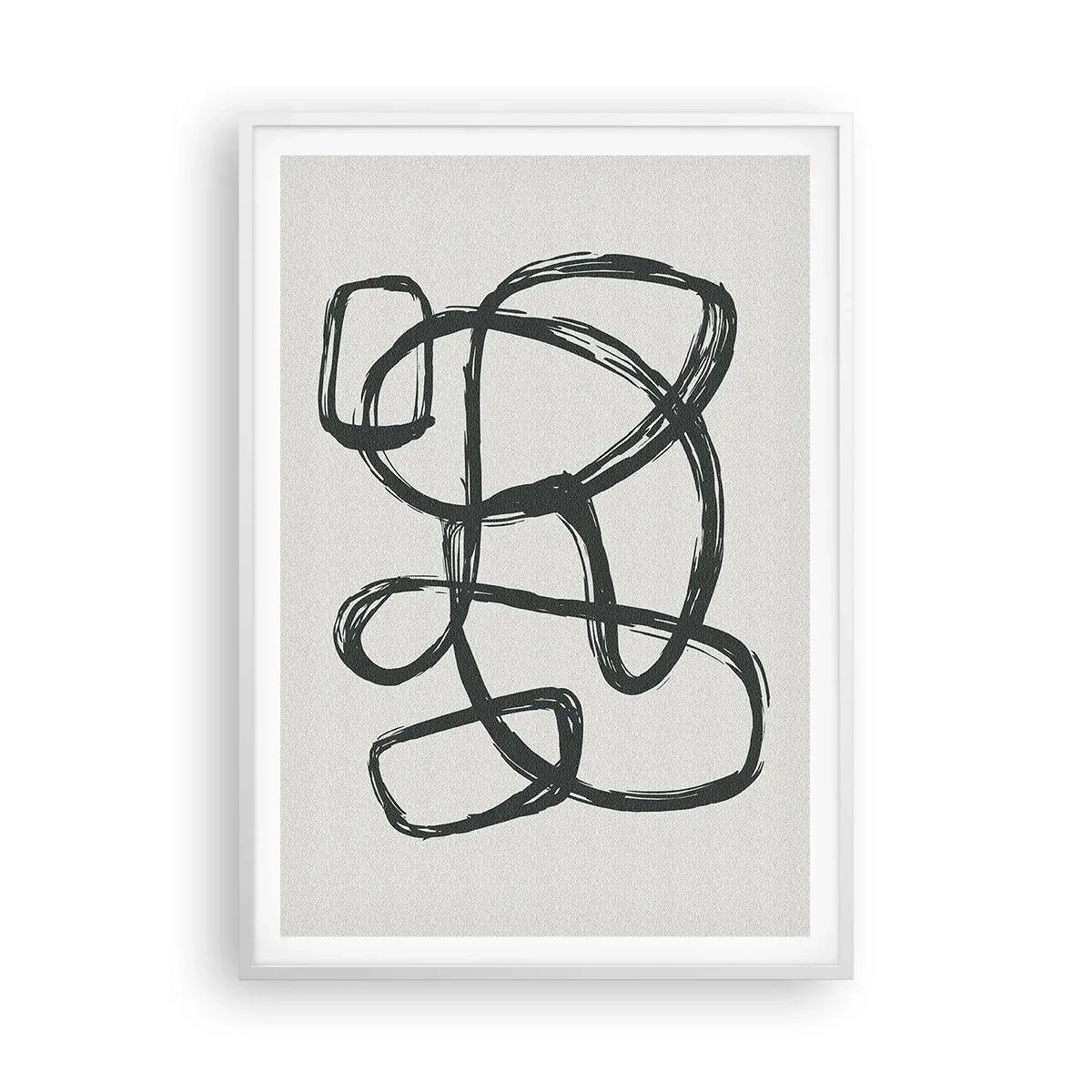 Affiche dans un cadre blanc - Poster - Abstraction en boucle - 70x100 cm