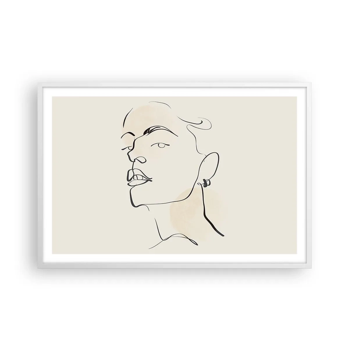 Affiche dans un cadre blanc - Poster - Regard fier - 91x61 cm