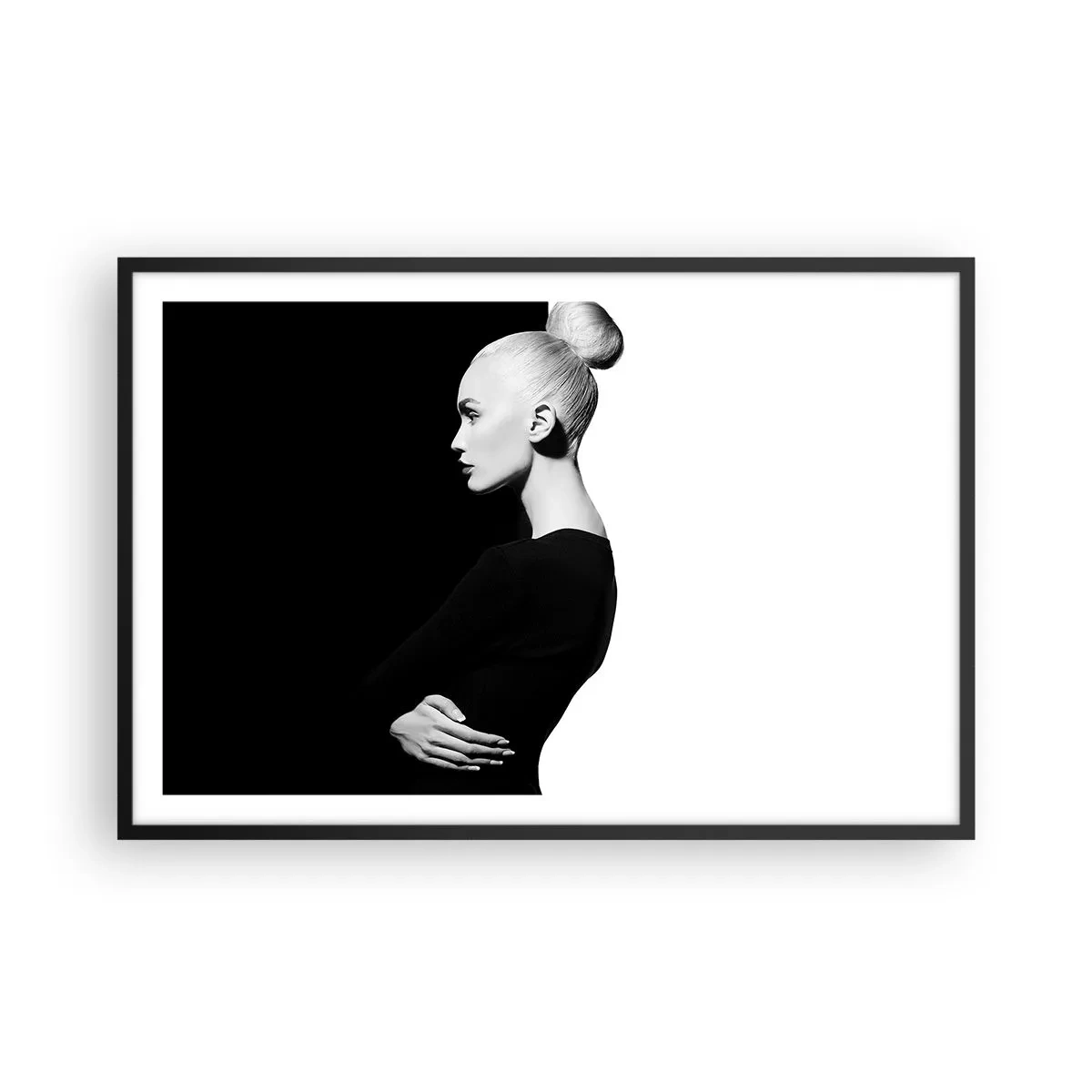 Affiche dans un cadre noir - Poster - Tout simplement une femme - 91x61 cm