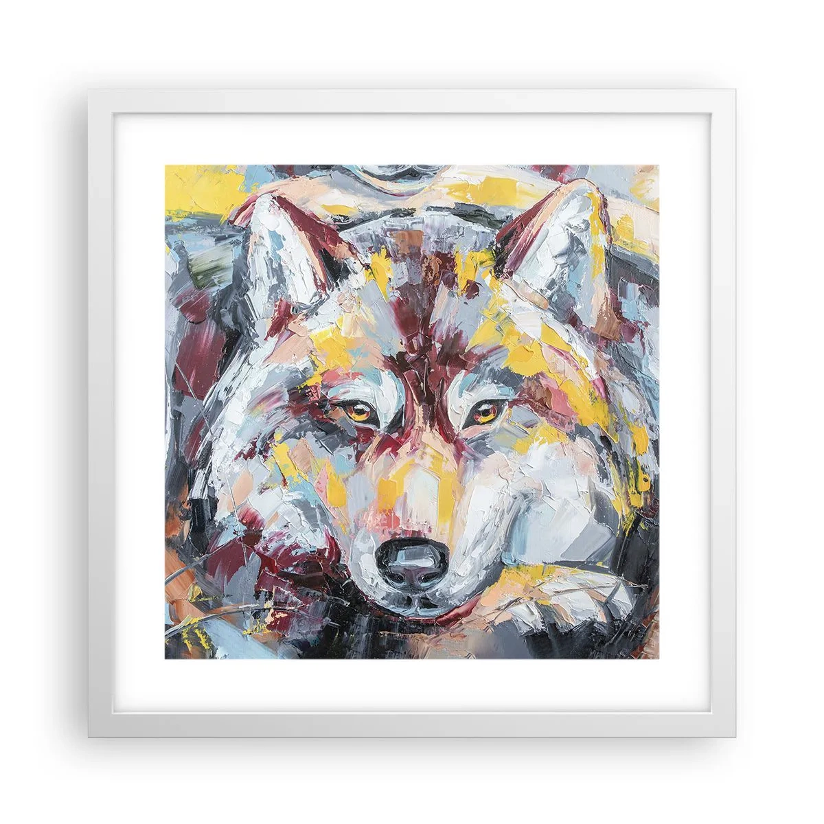 Affiche dans un cadre blanc - Poster - En paix au milieu des siens - 40x40 cm