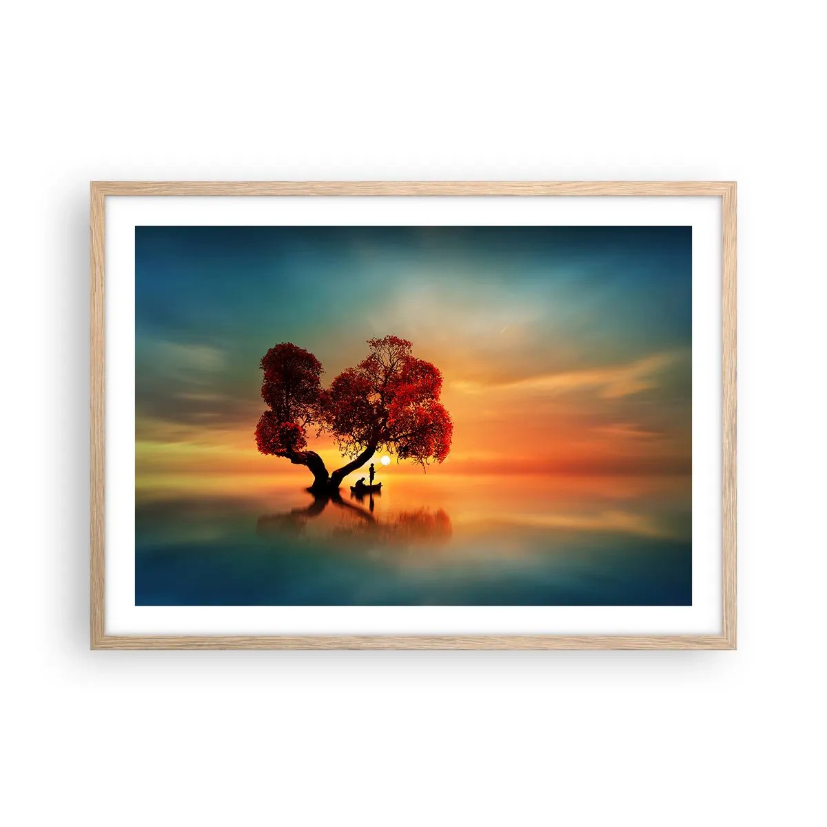 Affiche dans un chêne clair - Poster - Plénitude et éloignement sans monde - 70x50 cm