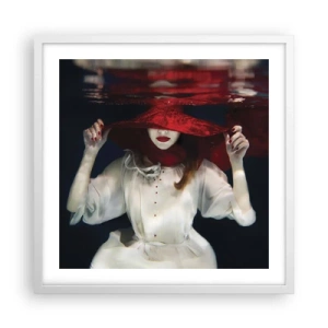 Affiche dans un cadre blanc - Poster - Femme mystérieuse - 50x50 cm