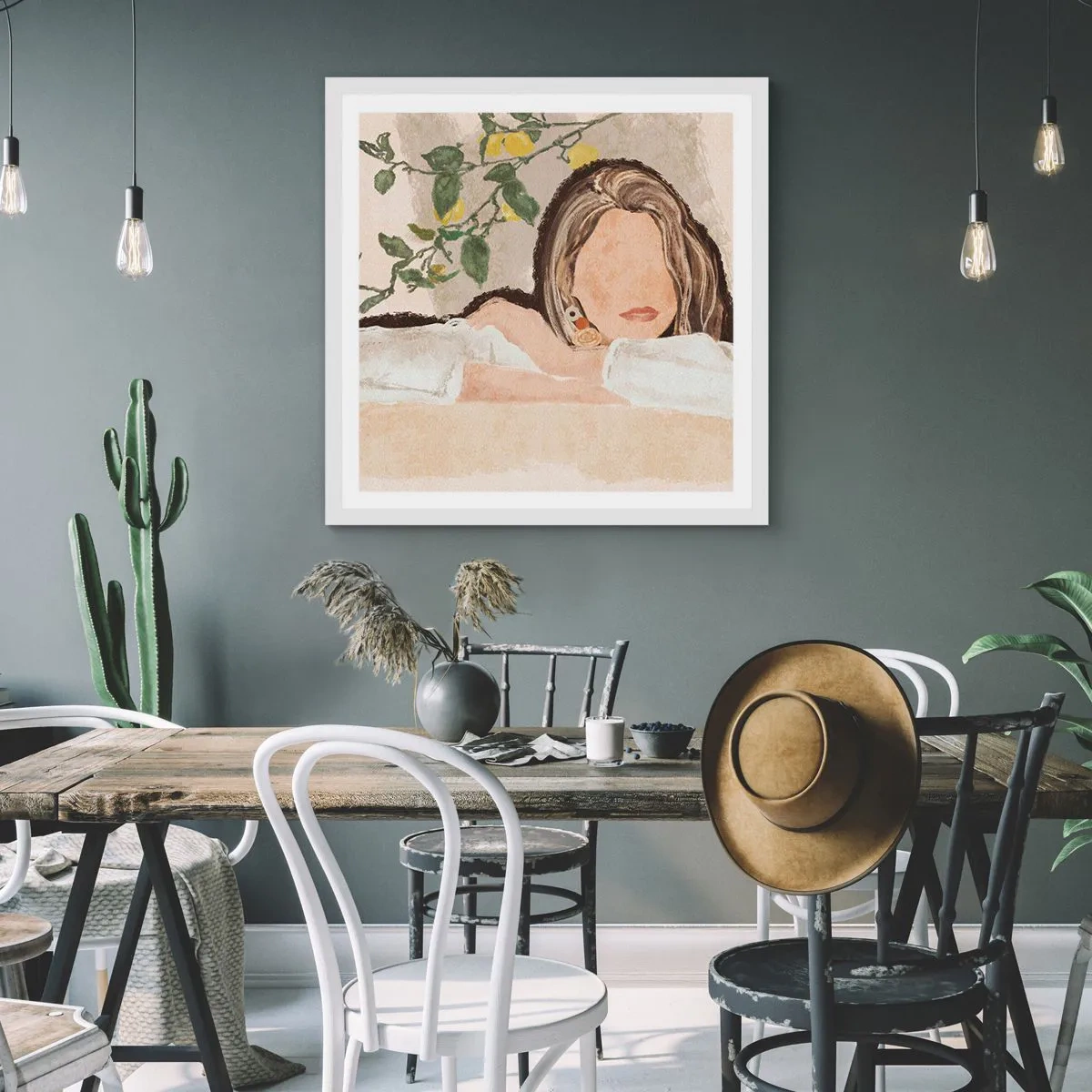 Affiche dans un cadre blanc - Poster - La beauté du sud - 50x50 cm