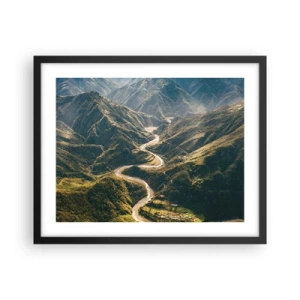 Affiche dans un cadre noir - Poster - Directement du coeur des montagnes - 50x40 cm