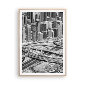 Affiche dans un chêne clair - Poster - Dubaï - la ville impossible - 70x100 cm