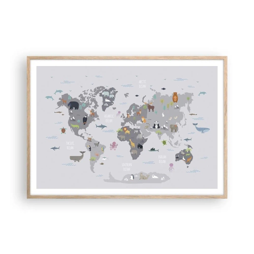 Affiche dans un chêne clair - Poster - Dis-moi d'où tu viens... - 100x70 cm