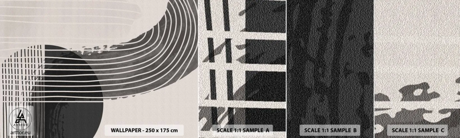 Échantillon de Papier Peint Autocollant Deluxe Sticker - Aller et retour - Minimalisme, Abstraction, Morceau - 100x30 cm