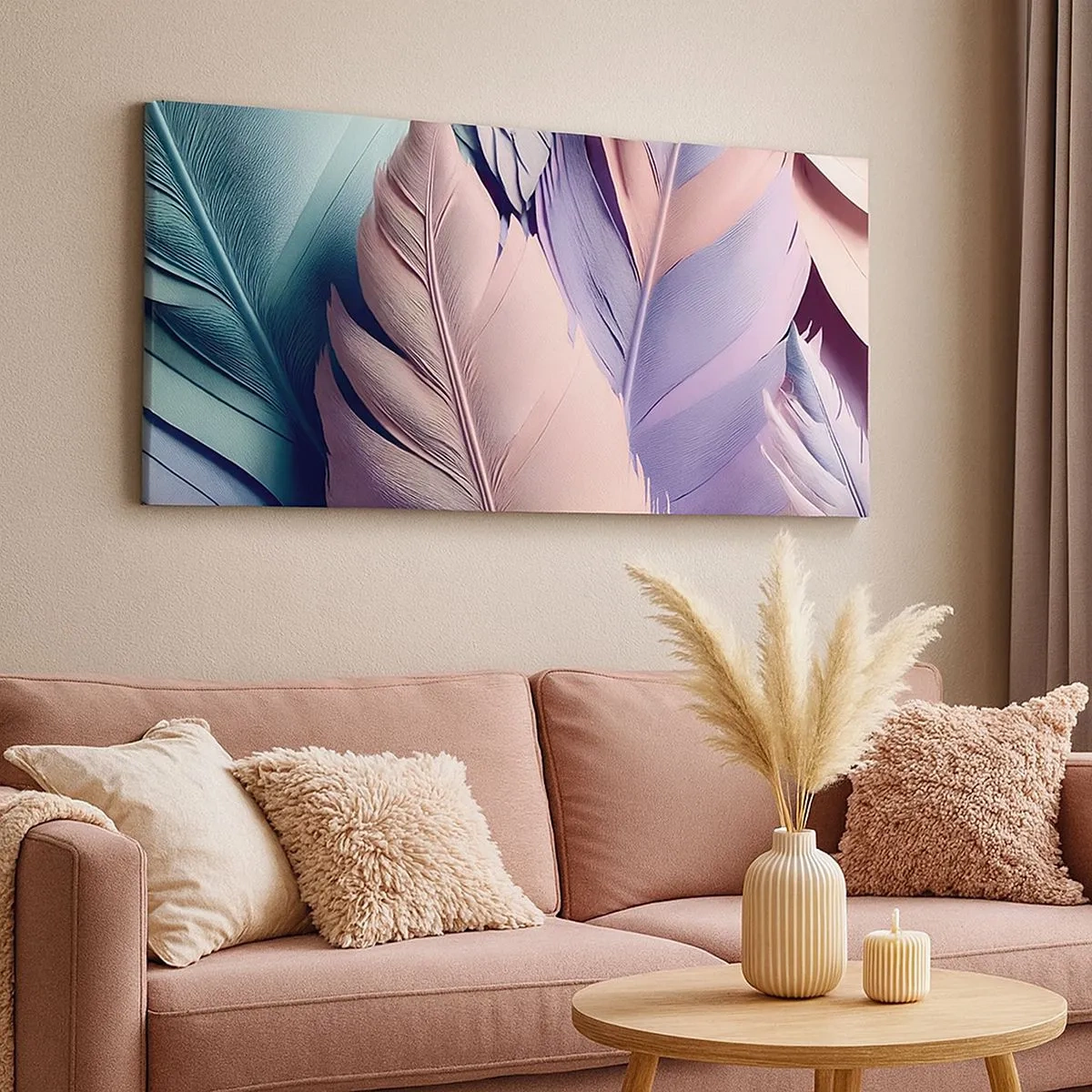 Impression sur toile - Image sur toile - Oiseau chic - 100x40 cm