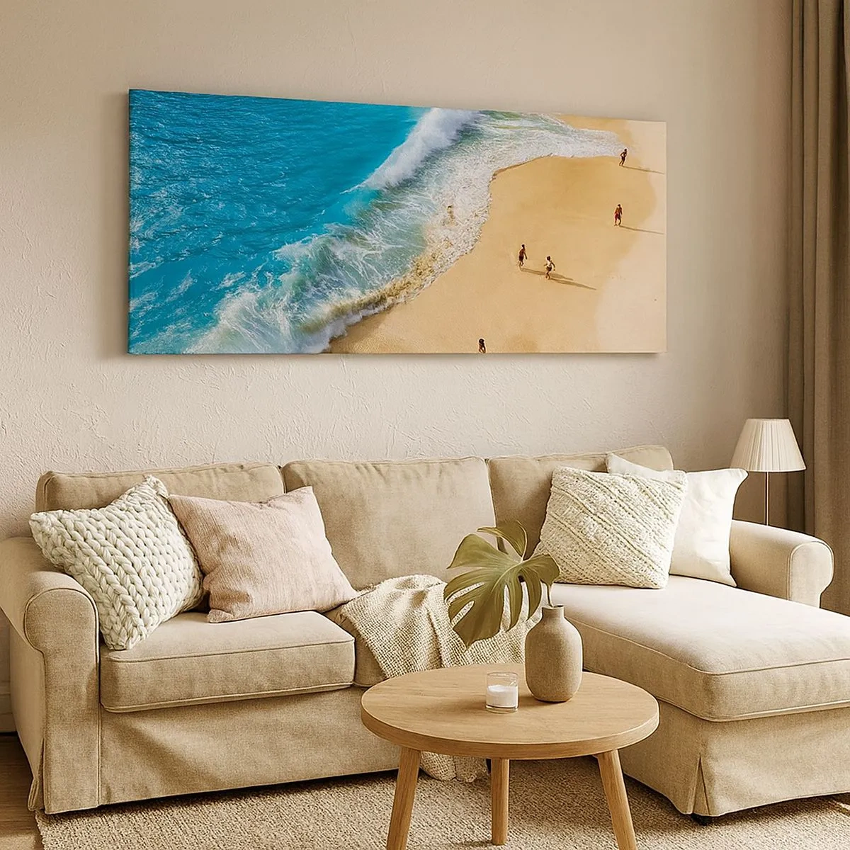Impression sur toile - Image sur toile - Et ensuite le soleil, la plage… - 100x40 cm