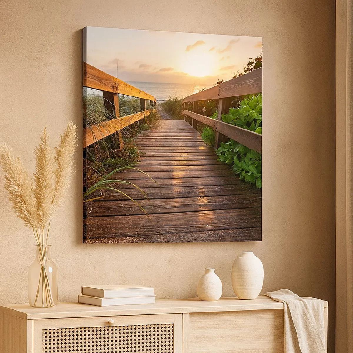 Impression sur toile - Image sur toile - Tout droit vers le rivage - 30x30 cm