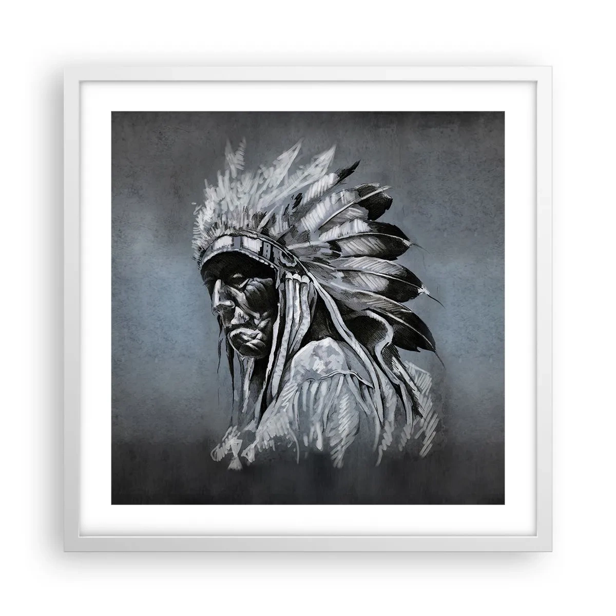 Affiche dans un cadre blanc - Poster - Retour aux sources - 50x50 cm