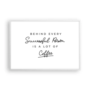 Affiche dans un cadre blanc - Poster - Secret du succès - 100x70 cm