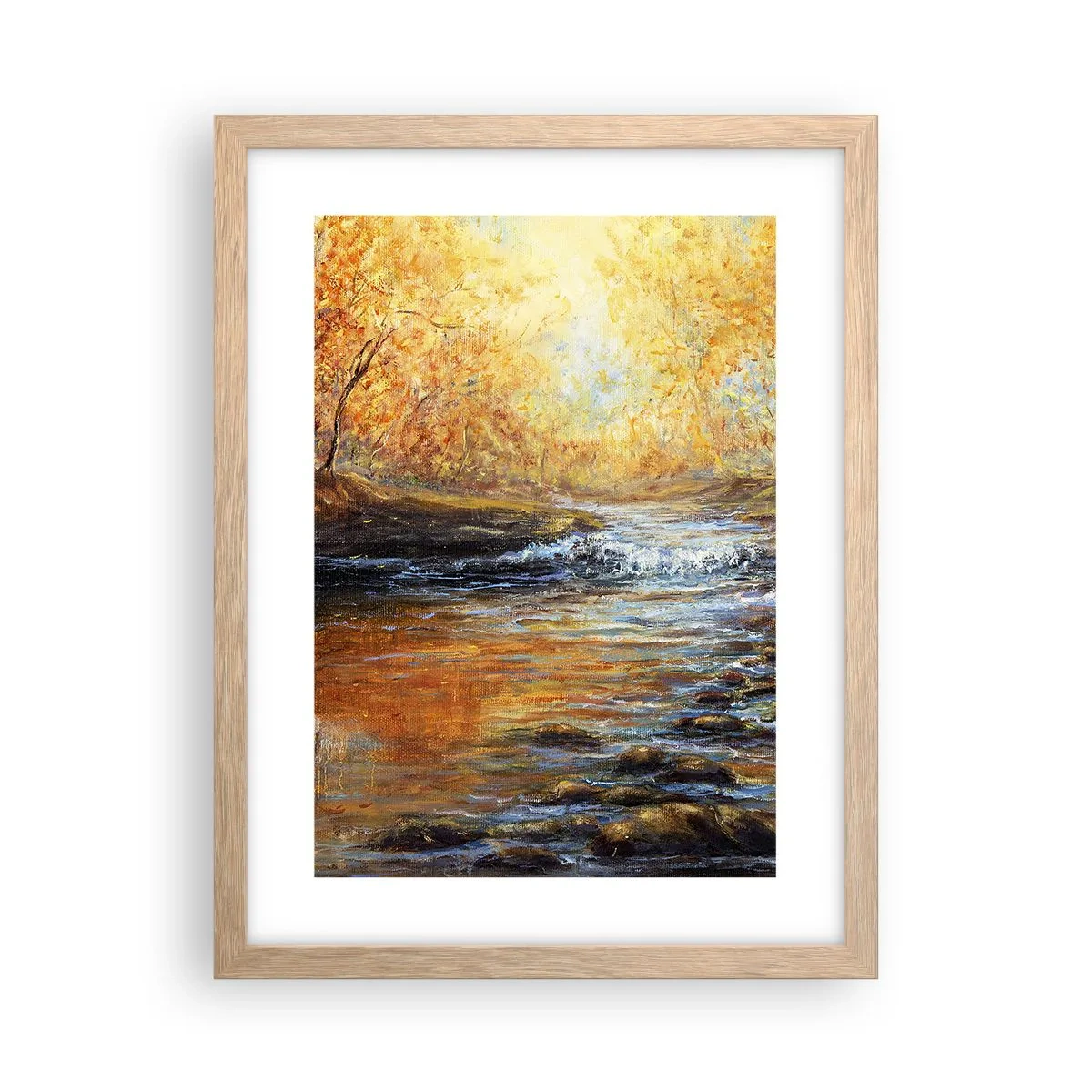 Affiche dans un chêne clair - Poster - Le ruisseau d'or - 30x40 cm