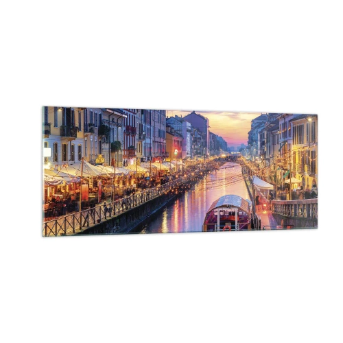 Impression sur verre - Image sur verre - Soirée de lumière et de jeu - 100x40 cm