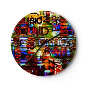 Horloge murale - Pendule murale - Toutes les nuances du son - 40x40 cm