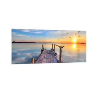 Impression sur verre - Image sur verre - Marcher droit vers le soleil - 100x40 cm