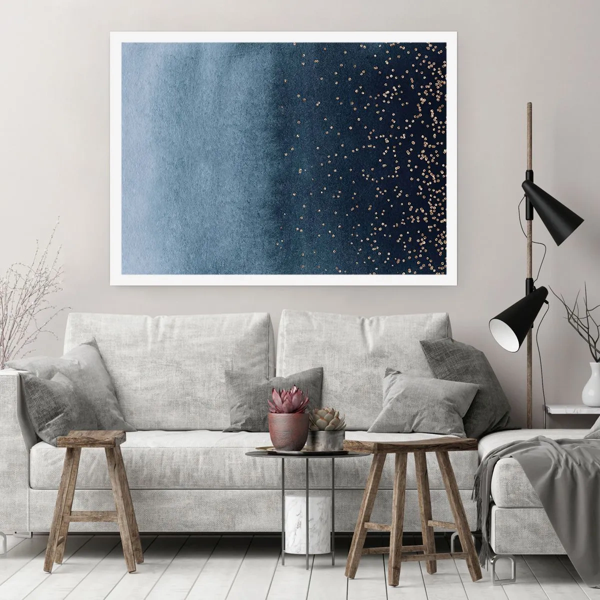 Affiche - Poster - Composition - phases bleues - 50x40 cm