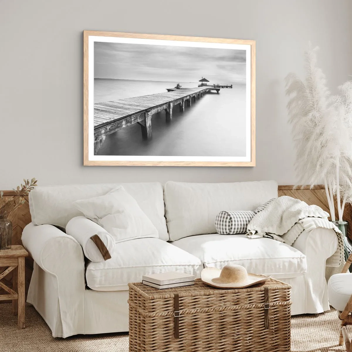 Affiche dans un chêne clair - Poster - À l'horizon - 100x70 cm