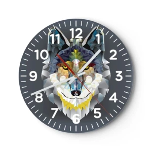 Horloge murale - Pendule murale - On parle du loup - 40x40 cm