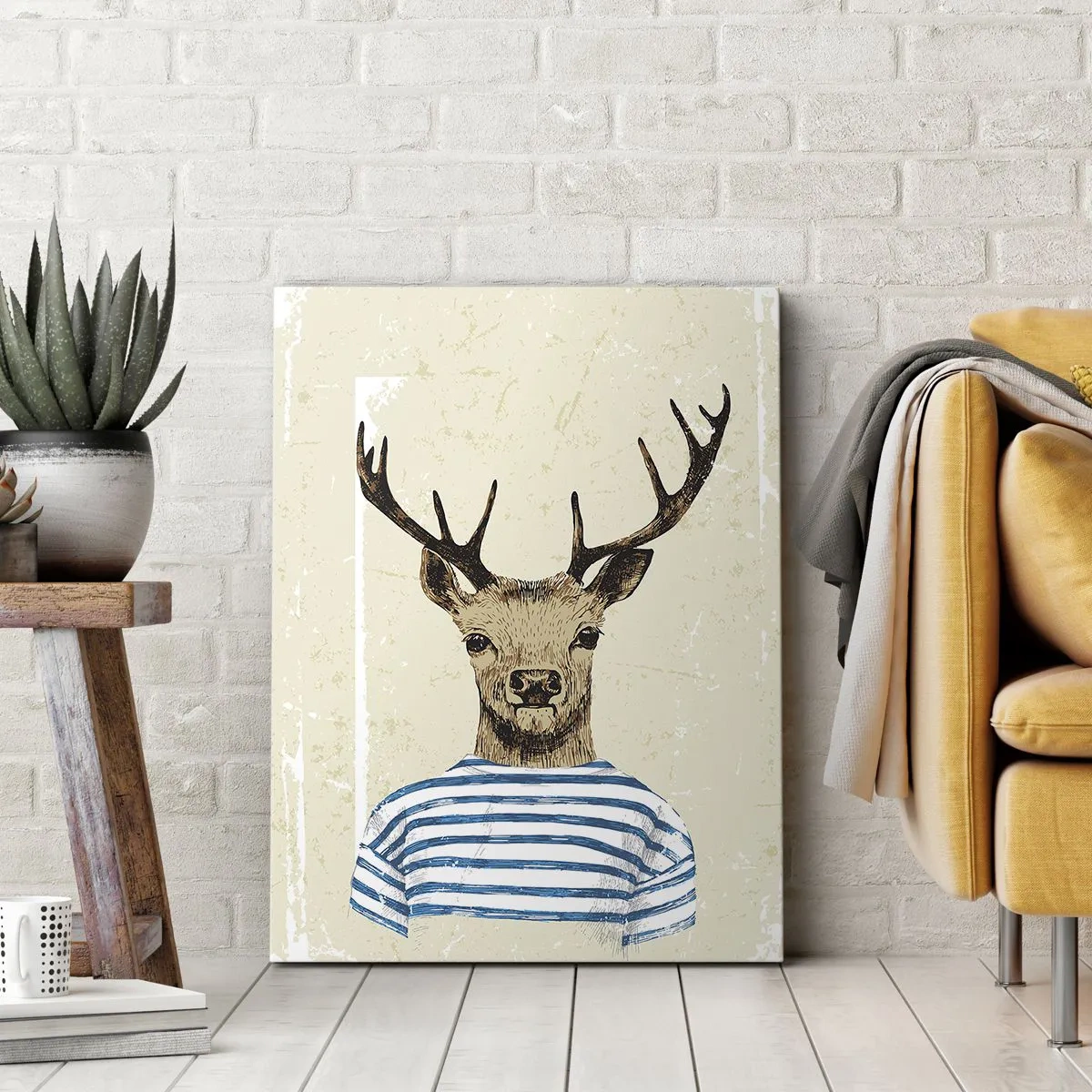 Impression sur toile - Image sur toile - Parce que j'aime les chemises rayées - 55x100 cm