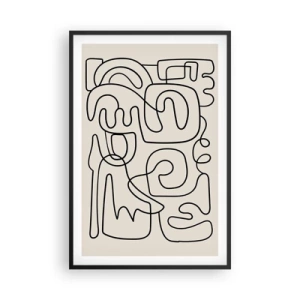 Affiche dans un cadre noir - Poster - Suivez les indices - 61x91 cm