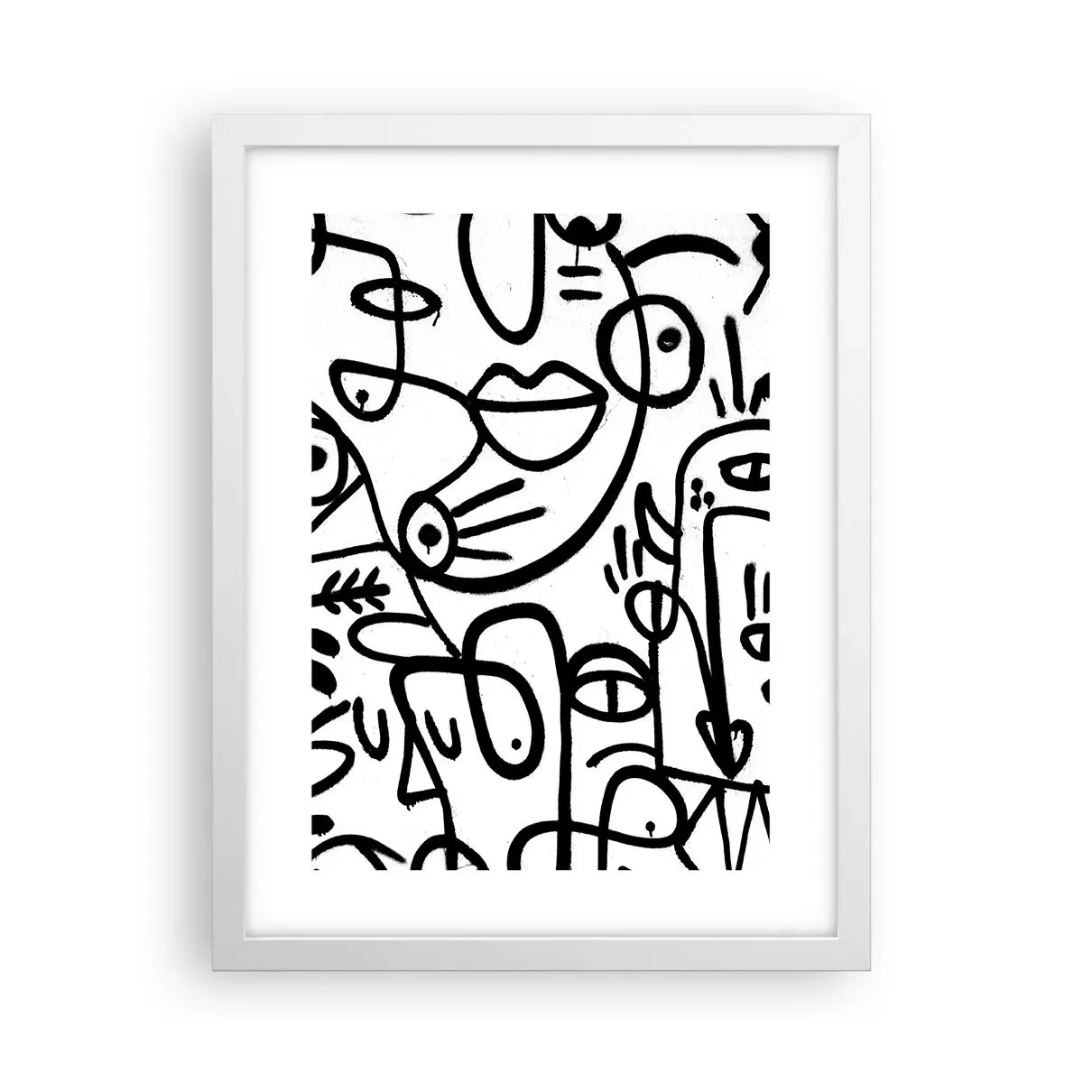 Affiche dans un cadre blanc - Poster - Visages et mirages - 30x40 cm