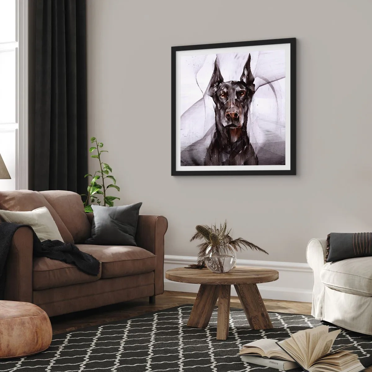 Affiche dans un cadre noir - Poster - Né noble - 60x60 cm