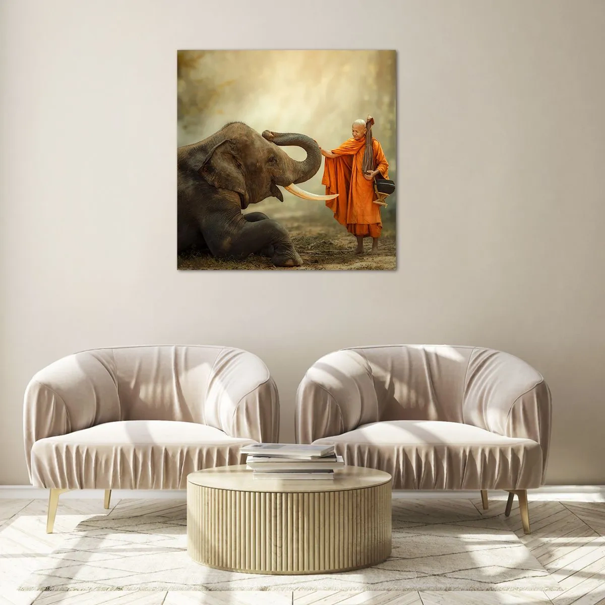 Impression sur verre - Image sur verre - Rencontre en voyageant - 60x60 cm