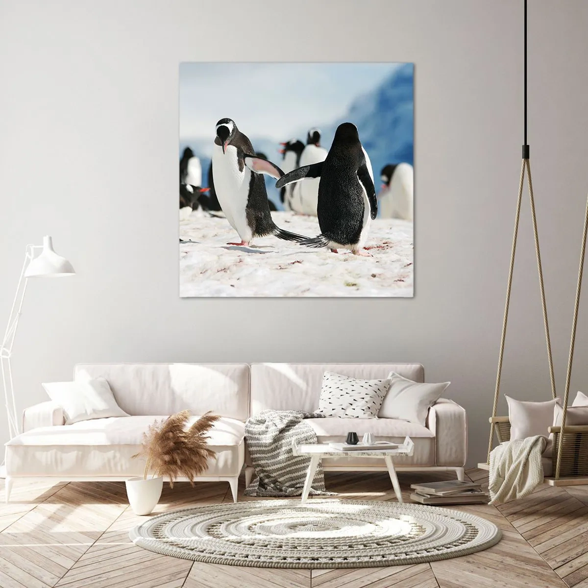 Impression sur toile - Image sur toile - Danser dans la neige - 70x70 cm