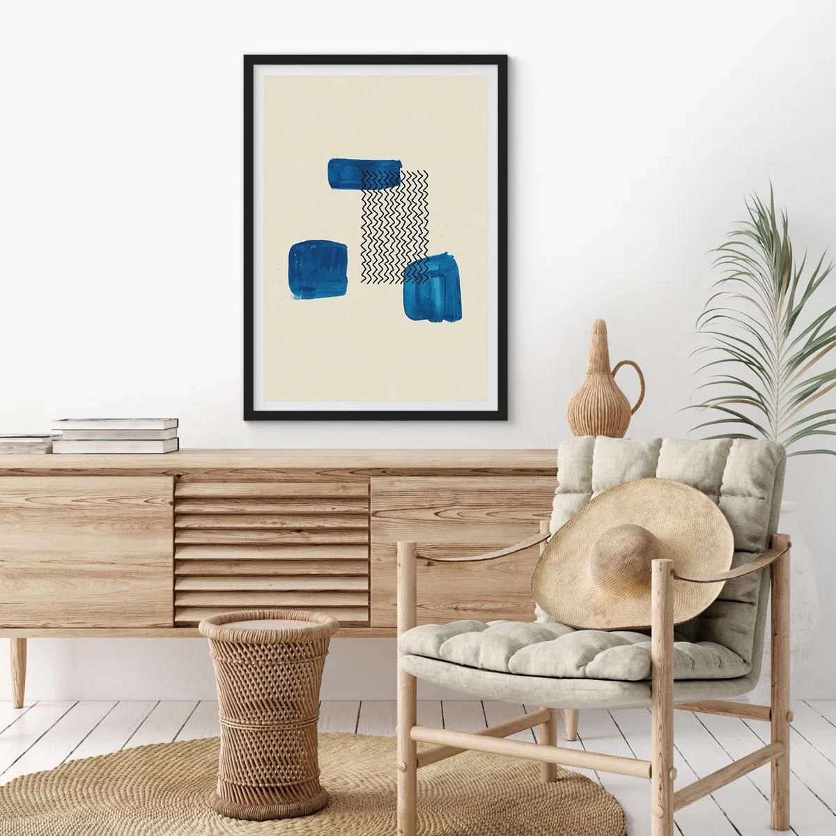 Affiche dans un cadre noir - Poster - Quatuor abstrait - 70x100 cm